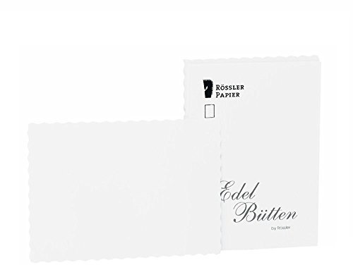 Rössler 2052388003 - Kartenpack DIN A6, gehämmert, 20 Stück, weiß