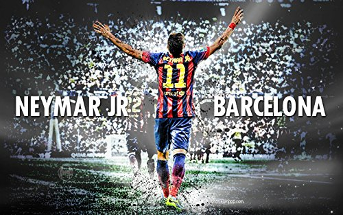 Neymar FC Barcelona Fußball von Canvas35 A1 Größe glänzend Poster 83,8 x 61 cm, Leinwand, Mehrfarbig, 62 x 0,5 x 92 cm