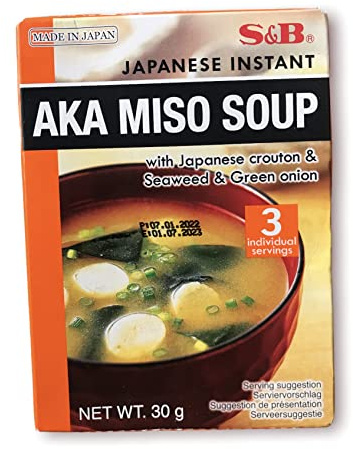 S&B Japanische Instant Aka Miso Suppe mit Wakame Algen, 30 g