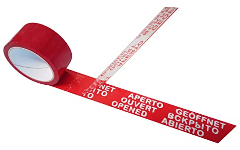 1 Rolle Klebeband GEÖFFNET Sicherheitsklebeband nicht manipulierbar Siegel-Band Paketband Packband Security-Tape Originalverschluss mit 5 verschiedenen Sprachen