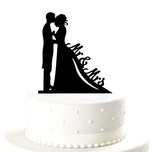 Oblique-Unique® Brautpaar Mr & Mrs Hochzeitstorte Topper Acryl Kuchendeckel Hochzeit
