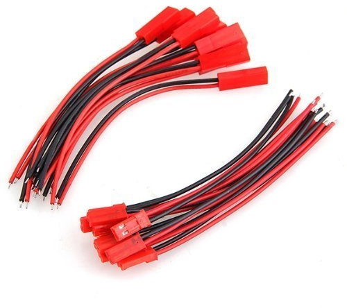 10 Paar 100 mm JST 2-Pin-Stecker-Kabel für RC Li-Po Batterieentladung Esc Bec Board Line Stecker & Buchse Draht 22AWG