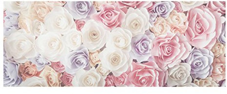 Bilderwelten Top Blumen Glasbilder Wandbild Foto Kunstdruck 50 x 125 cm Pastell Paper Rosen