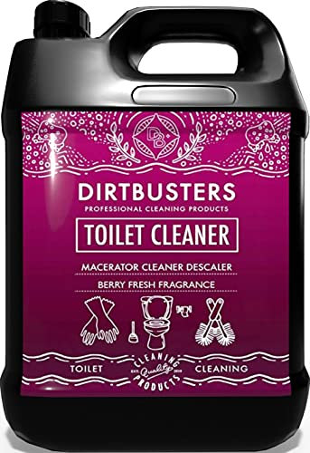 Dirtbusters Toilet Macerator Cleaner & Descaler, Deep Cleaning With Limescale Remover, Safe To Use With Pump Units, Toilets, Septic Tanks, Macerators & Urinals, Berry Fresh (5L)