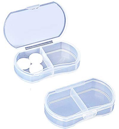 Pill Case for Purse Small Pill Organizer Portable Travel Daily Pill Containers Mini Pill Box Vitamin, Fish Oil, Supplement Holder (1 PCS,White)