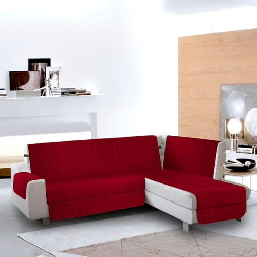 la biancheria di casa - Simplicity Angle copridivano - bordò, Seduta 245 cm