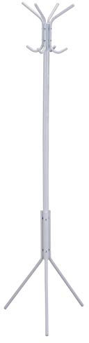 IDIMEX Porte-Manteaux Arist Portant pour vêtements sur Pied Hauteur 174 cm avec 8 Crochets, Meuble d'entrée en métal laqué Blanc