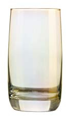 CreaTable, 21346, Serie SHINY Gold, 4-teiliges Gläserset, Longdrinkgläser, spülmaschinen-und mikrowellengeeignet, Made in Europe, Glas, 33 centiliters
