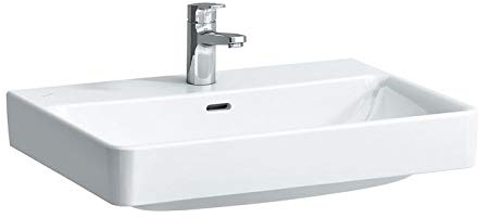 Laufen PRO S Aufsatz-Waschtisch, 3 Hahnlöcher, mit Überlauf, 650x465, weiß, Farbe: Weiß mit LCC - H8169644001081