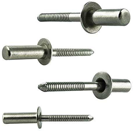 Lot de 50 rivets aveugles étanches - 4,8 x 16 mm - Avec tête plate - En acier inoxydable VA A2 V2A - Rivets aveugles - Rivets pop inoxydables - DIN 7337 - ISO 16585 AGBERG