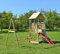 Wendi Toys J10 Wooden Playhouse with Slide and Swing, Activity Tower with Double Swing, 175 cm Slide, Wooden Climbing Frame Outdoor, Sandbox, Nordic Spruce, 290x340x270 cm, 3-10 years,