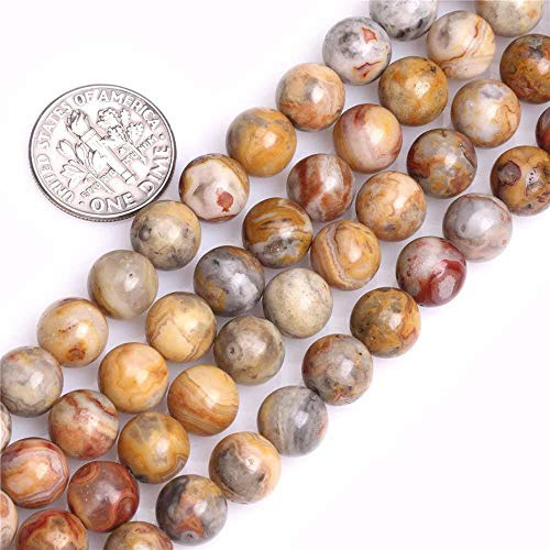 Genuine Crazy Lace Agate Beads for Jewelry Making Gemstone Semi Precious Stone Round 8mm Strand 15(46-48pcs)