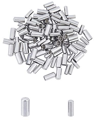 UNICRAFTALE 100Stk 2 Größen Säulen Edelstahl Endkappen Armbänder Verschlüsse 2/3mm Leder Armbänder Endkappen Kabelabschlüsse Endkappen Schmuck Für Die DIY-Schmuckherstellung