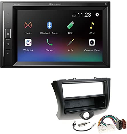 Pioneer DMH-A240BT 2-DIN Autoradio Bluetooth USB passend für Toyota Yaris Verso Facelift schwarz 2003-2005 Facelift