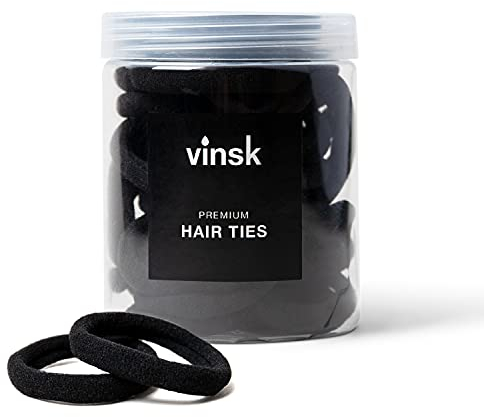 vinsk® UNISEX Haargummis Damen & Herren in großem Set [50St.] | Schonendes Soft Haargummi Herren & Damen | Elastische Haargummis schwarz mit gutem Halt I Vielseitiges Zopfgummi für Man Bun uvm.