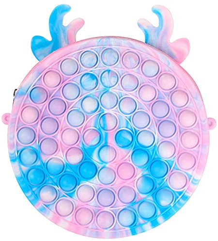 JTKDL Schultertasche, Push Bubble Fidget Sensorische Spielzeugtasche, Umhängetasche aus Silikon, Stressabbau- und Anti-Angst-Spielzeug, A