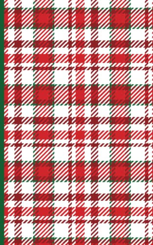 SMALL PLAID NOTEBOOK: Christmas Holiday color plaid 5” x 8” notebook with 100 wide lined pages to list your Christmas wishes, blessings & New Year's resolutions (*stocking stuffer idea*)