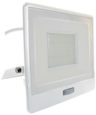 V-TAC LED-Fluter, Bewegungsmelder VT-158S-1 (20302) EEK: F, 50W, 4000 lm, 4000K, weiß