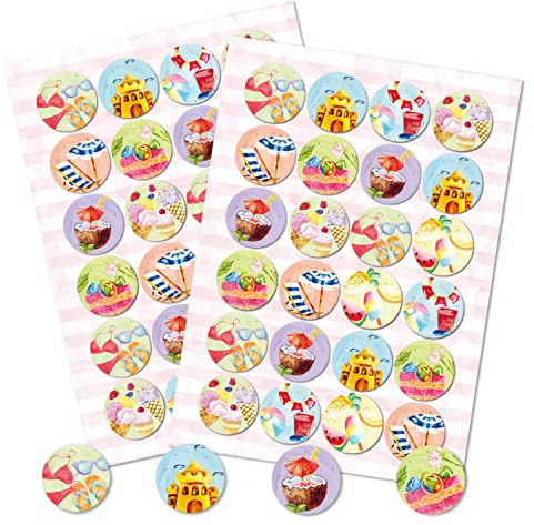 Logbuch-Verlag 48 bunte Sticker sommerlich - Sommerurlaub Fotoalbum Aufkleber Verzierung - Scrapbooking Bastelzubehör Urlaub Strand
