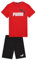 PUMA Jungen Short Jersey Set B Jogginganzug, Für alle Zeiten, Rot, 140