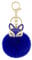 Porte-clés Alliage Pompom Mignon Renard Porte Clé Hairball Trousseau Filles téléphone Purse Voiture Sac Pendentif Ornements Décoration (Bleu marine)