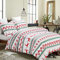 YEPINS Weihnachten Bettwäsche 200x200 Rot Rentiere Mikrofaser Weihnachts Motiv Bettbezug Set 3 teilig - 1 Bettbezug 200x200 cm mit Reißverschluss + 2 mal 80x80cm Kissenbezug