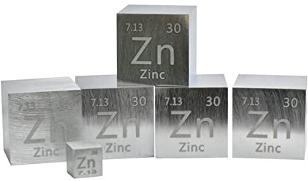 Zink großer Würfel, Zink Metallwürfel 25,4 x 25,4 x 25,4 mm rein 99,9 % für Sammlung von Elementen