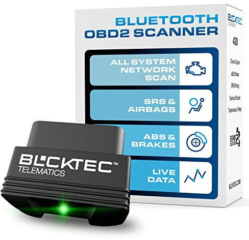 BLCKTEC 430 Bluetooth OBD2 Scanner for iPhone & Android, No Subscription Fee, OBDII Car Code Reader, Diagnose Check Engine, ABS, SRS, Airbag, Supports Vehicles 1996+