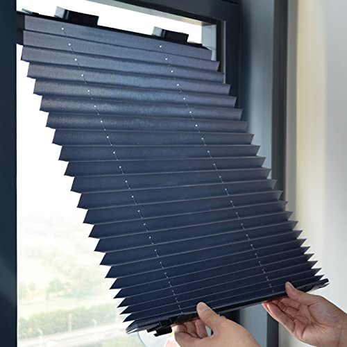 Einziehbarer Sonnenschild Saugnapfbecher Roller Blind für Fenster,Akkordeon Typ Auto Sonnenschutz für Frontscheiben Sonnenschutzrollos,Versenkbare,Keine Bohrungen (80×185cm/31.5×72.8in)