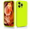 CALOOP Slim-Fit for iPhone 15 Pro Case,Skin Soft Liquid Silicone,Sturdy Hard Frame Shockproof Cover with Anti-Scratch Microfiber Lining,Robust Full Protection for Screen(Fluorescent Green)