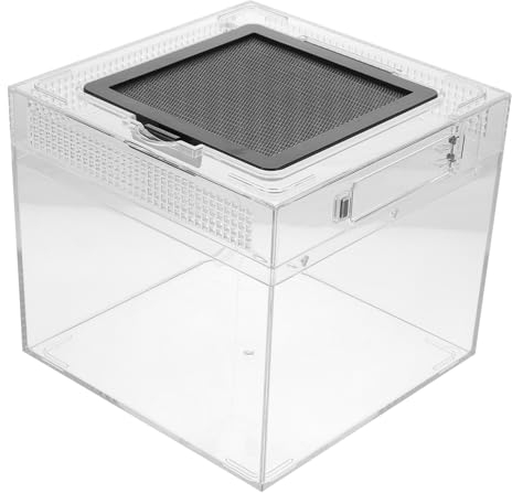 minkissy 1stück Reptilien Fütterungsbox Für Kleine Haustiere Durchsichtige Zuchtbox Aus Robustem Pc-Material Mit Belüftungsöffnungen Für Eidechsen Spinnen Und Schildkröten
