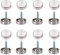 8 Pcs Mirror Screws, 19mm Brushed Stainless Steel Decorative Cap Metal Nail for Bath Plates Mirror Tables Wardrobes Furniture, Brushed Steel
