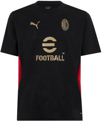 A.C. Milan Maglia Maillot compétition Training, Saison 2024/25, Technologie dryCell, Coupe Classique, Noir, M Mixte