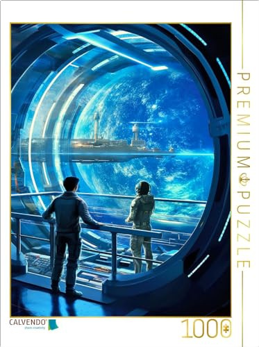 CALVENDO Puzzle Raumstation über einem Planeten | 1000 Teile Lege-Größe 64 x 48 cm Foto-Puzzle für glückliche Stunden