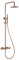MICE - Set asta monocomando estensibile da 82 cm a 115 cm - Colonna monocomando con spruzzatore, manico, soffione - rubinetteria da bagno color rame - oro rosa spazzolato BDD038/ORC