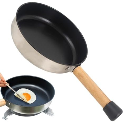TABSIRAH Antihaft-Bratpfannen, Wanderpfanne, antihaftbeschichtet, Omelettpfanne, abnehmbarer Griff, geschmiedete Bratpfanne für Zuhause, Camping, Outdoor-Aktivitäten (20,5 cm)
