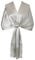 Rapidbok Schal Damen Festlich, Schal Silber Metallic Stole mit Schnalle Tücher für Abendkleid für Abend Party, Funkeln Glitter Frauen Braut Hochzeit Schal (Silber Grau)