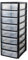 Khanary Plastic Storage Drawer A4 Storage Box Multipurpose Organizer Office Desktop Tabletop Counter School Bedroom Garage Kids Room Vanity organizer Black/Silver-Clear (Black Clear, 8 Tier Small)