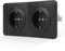 CNBINGO Double prise encastrée avec griffes - Double prise Schuko avec matériaux ignifuges PC - Contact de protection 16 A - Prise murale avec sécurité enfant - Noir