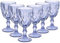 ysnn Blaues Weingläser, Set mit 6 Vintage-Trinkgläsern, Wasserkelche für Wein oder Cocktails, niedliches Trinkglas mit romantischen geprägten Glaswaren für Hochzeit, Party, Urlaub, Jahrestag