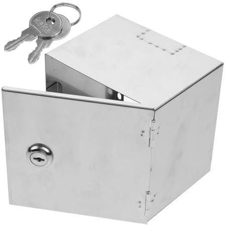 Mikinona Steckdosenkasten Edelstahl Metall Diebstahlschutz Schutzkasten Mit Schloss Für Außenbereich Und Robust Für Vielseitige Installationen Und Sicheres Laden Von Elektrofahrzeugen