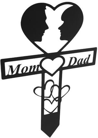 PHENOFICE Herzförmiger Grabstein Aus Metall Gedenkpfahl Für Friedhöfe Und Gärten Grabmarkierung in Herzform