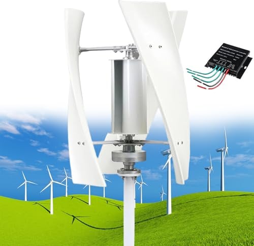 Turbine Eoliche,Turbina Eolica Verticale 14000W Nessun Rumore,Turbina Eolica a Levitazione Magnetica 12V 24V 48V 110V 220V Facile da Installare e Riparare,per Camper Domestici Barche,White-220V