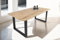 SAM Esstisch 180 x 90 cm Lotte, Eichenholz massiv & geölt, Esszimmertisch mit Schweizer Kante/runde Ecken, U-Gestell aus Metall Schwarz, pflegeleichter Holztisch