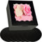 Gcardist 6x6x5 Inch Cake Box, 5 Sets Black Cake Box with Window ＆ 5 Sets 6 Inch Black Cake Round Boards, Cake Containers(15.24x15.24x13cm)