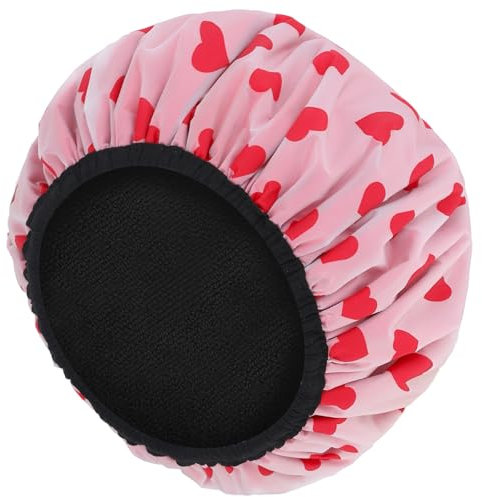 Shower Cap for Women Waterproof Shower Cap Triple Layer Terry Cloth Lined PEVA Exterior Dry Hair Cap Large Bath Hair Cap Lining Elastic Band Shower Caps for All Hair Lengths