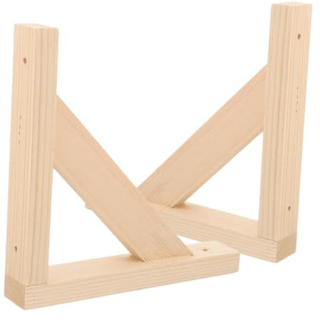 IWOWHERO 2pièces Supports Étagère Murale Bois Massif Lot De Équerres Robustes Pour Étagères Flottantes Fixations Murales Élégantes Et Stables Idéales Pour Petits Espaces