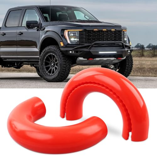 2 fundas de ganchos de remolque para Ford F150 2004-2024, compatibles con Toyota Tundra 2017-2021, accesorios de coche para gancho de remolque de parachoques delantero, funda de goma (rojo)