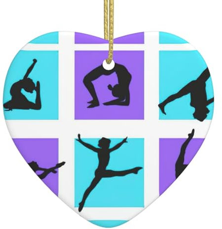 Albero di Natale in ceramica da appendere a forma di cuore semplice ornamento natalizio con corda dorata