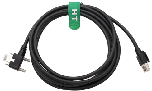 HangTon Gigabit-Ethernet-Kabel für AVT Basler Baumer Cognex Dalsa HikRobot iDS Jai Imaging Source CCD Camera to Vision System, GigE CAT6A, horizontale Verriegelung 90 Grad auf RJ45, Zugkette, 3 m